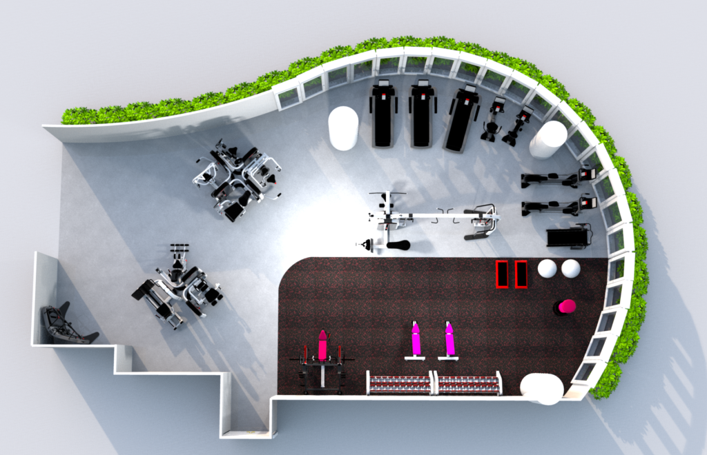 We can do a 2D, 3D or virtual tour layout concepts of your gym space